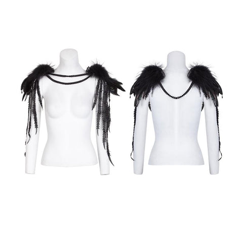 Gothic Accessoires Leder Schulterknoten Mit Phoenix-Schwanz