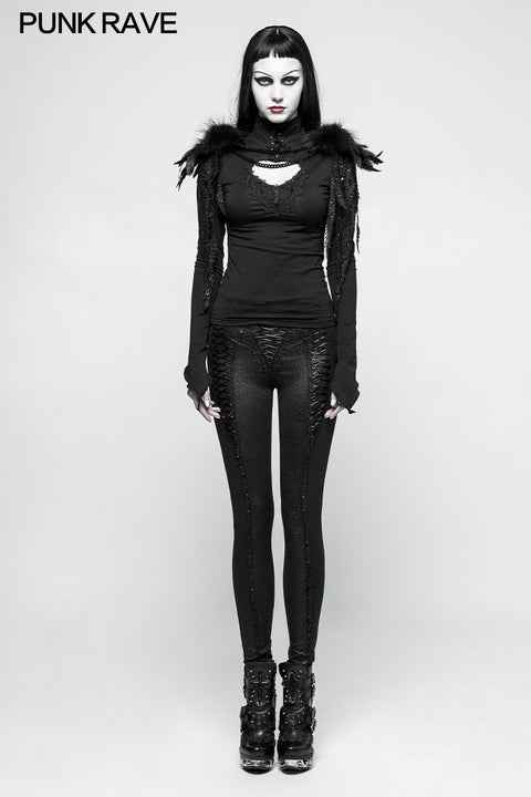 Gothic Accessoires Leder Schulterknoten Mit Phoenix-Schwanz