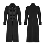 Exquisite wunderschöne lange schwarze gotische Mantel für Männer