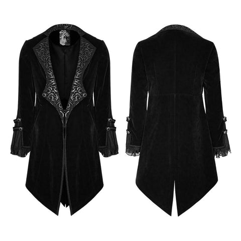 Wildleder geprägter Samt Gothic Coat Wunderschöner mittellanger Stil