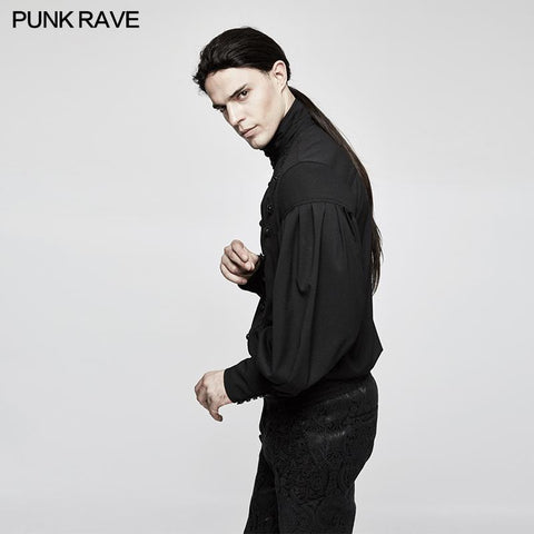 Wunderschönes Dise Floret Stripes Gothic Shirt mit langem Laternenärmel