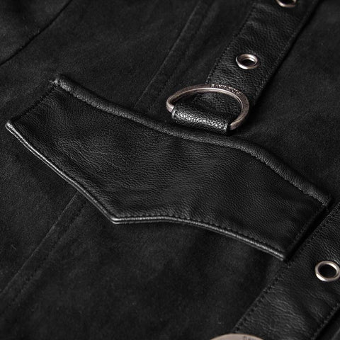 Hübsche Woll-Langarm-Punk-Shirts mit Persönlichkeits-Lederschlaufe