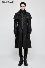 Steampunk Wunderschöner Vintage Leder Punk Mantel Mittlerer Stil