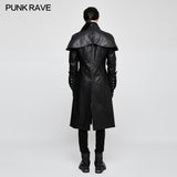 Steampunk Wunderschöner Vintage Leder Punk Mantel Mittlerer Stil