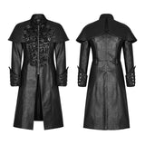 Steampunk Wunderschöner Vintage Leder Punk Mantel Mittlerer Stil