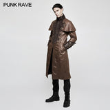 Steampunk Wunderschöner Vintage Leder Punk Mantel Mittlerer Stil