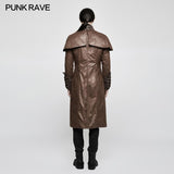 Steampunk Wunderschöner Vintage Leder Punk Mantel Mittlerer Stil
