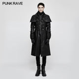 Steampunk Wunderschöner Vintage Leder Punk Mantel Mittlerer Stil