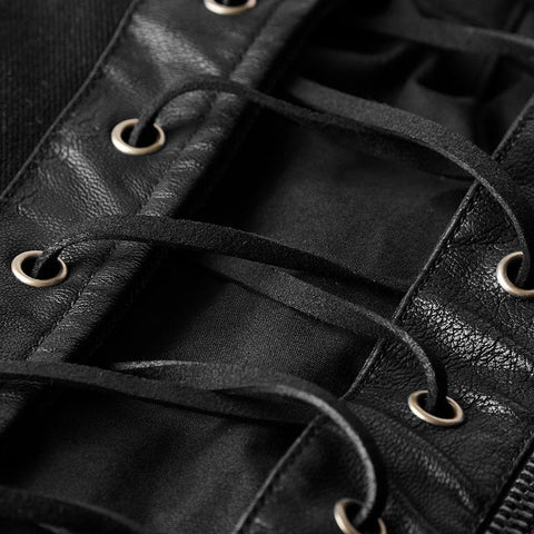 Persönlichkeit Split Hem Leder Punk Weste für Männer
