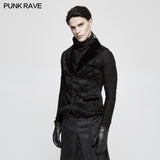 Vintage Jacquard Wolle Punk Weste Joker Schmal geschnittene Weste