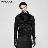 Vintage Jacquard Wolle Punk Weste Joker Schmal geschnittene Weste