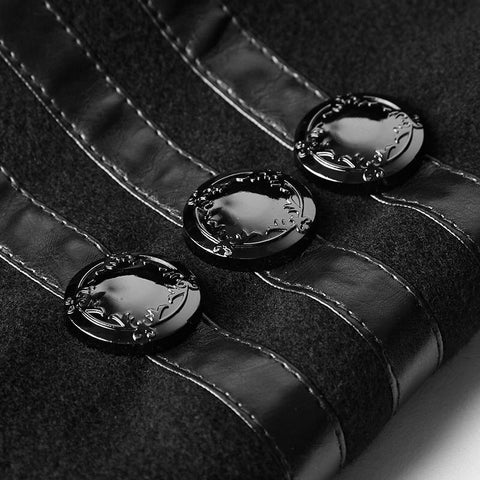 Militärische Uniform-Punkjacke mit Stehkragen und abnehmbarem Gürtel