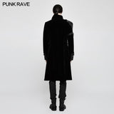 Winter Velvet Mittellanger Punkmantel Zweireiherjacke