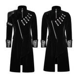 Winter Velvet Mittellanger Punkmantel Zweireiherjacke