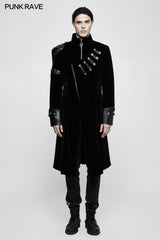Winter Velvet Mittellanger Punkmantel Zweireiherjacke