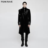 Winter Velvet Mittellanger Punkmantel Zweireiherjacke