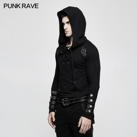 Kapuzen-Loop-Ärmel lange Punk-Pullover für Männer