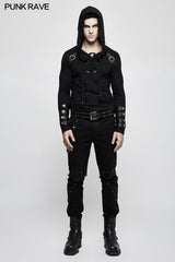 Kapuzen-Loop-Ärmel lange Punk-Pullover für Männer