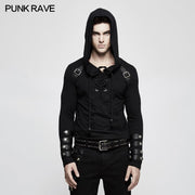 Kapuzen-Loop-Ärmel lange Punk-Pullover für Männer