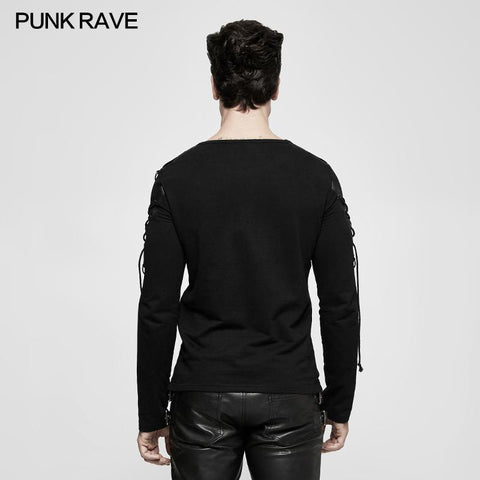 Militäruniform Langarm Punk T-Shirts Mit Band Design