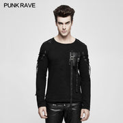Militäruniform Langarm Punk T-Shirts Mit Band Design