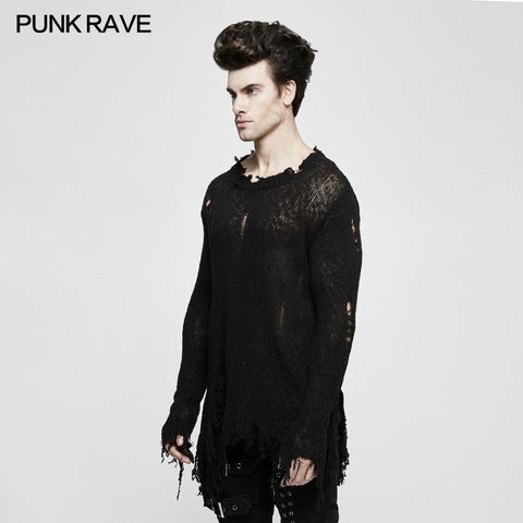 Dünner Garn Loose Punk Sweaters Pullover mit Dekadenzgefühl