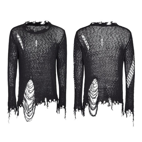 Dünner Garn Loose Punk Sweaters Pullover mit Dekadenzgefühl