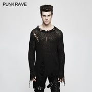 Dünner Garn Loose Punk Sweaters Pullover mit Dekadenzgefühl