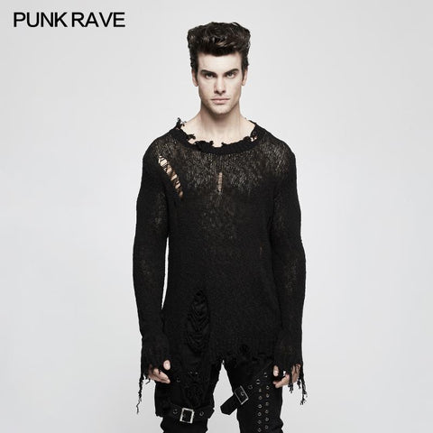 Dünner Garn Loose Punk Sweaters Pullover mit Dekadenzgefühl