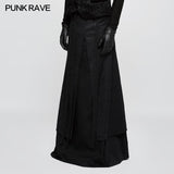 Jacquard Stoff Halblanger schwarzer Gothic Rock für Herren