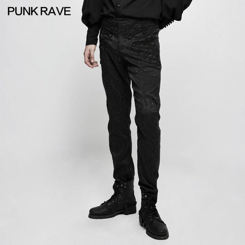 Schöne Jacquard Chinese Frog Black Gothic Hose für Männer