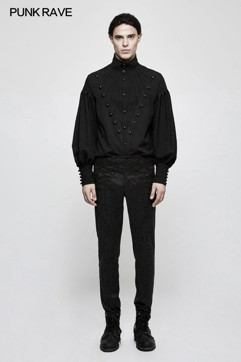 Schöne Jacquard Chinese Frog Black Gothic Hose für Männer