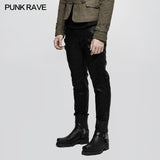 Elastic Mesh Spliced Leder Punk Hose für Männer