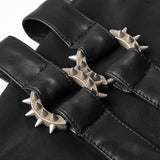 Elastic Mesh Spliced Leder Punk Hose für Männer