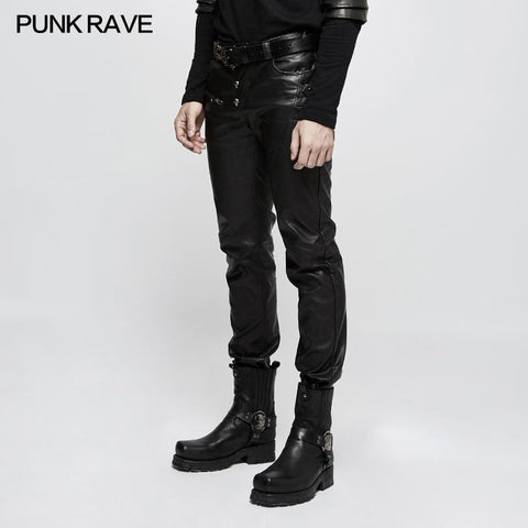 Persönlichkeit Split Stitch Leder Punk Hose für Männer