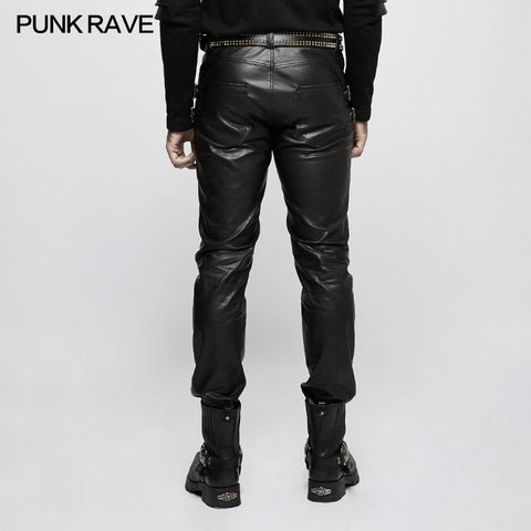 Persönlichkeit Split Stitch Leder Punk Hose für Männer