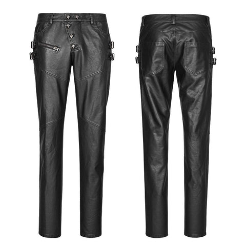 Persönlichkeit Split Stitch Leder Punk Hose für Männer
