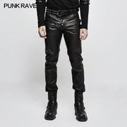 Persönlichkeit Split Stitch Leder Punk Hose für Männer