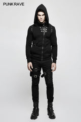 Herren Elastic Denim Punk Hose mit abnehmbarer Tasche
