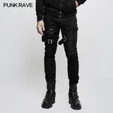 Herren Elastic Denim Punk Hose mit abnehmbarer Tasche