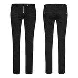 Schmal geschnittene Denim Black Long Punk Hose für Herren