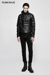 Schmal geschnittene Denim Black Long Punk Hose für Herren