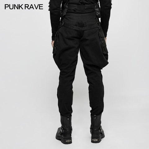 Stretch Woven Punk Pants Reithose mit Stereotaschen