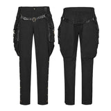 Stretch Woven Punk Pants Reithose mit Stereotaschen
