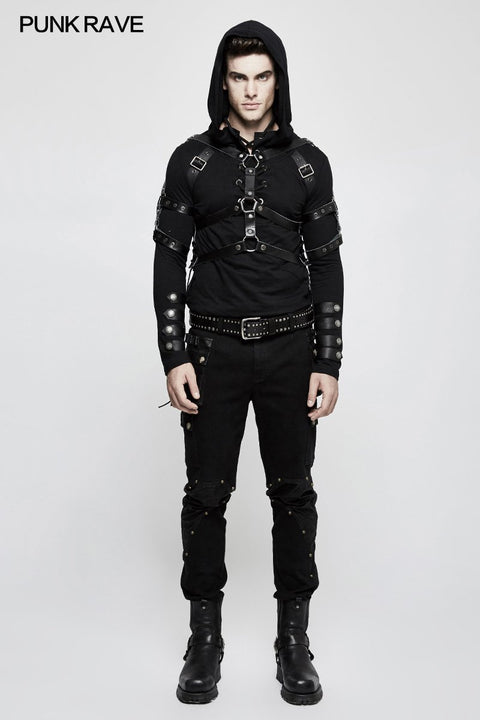 Leder Militär Uniform Uniform Serien Set Punk Zubehör Mit Öse Kordelzug