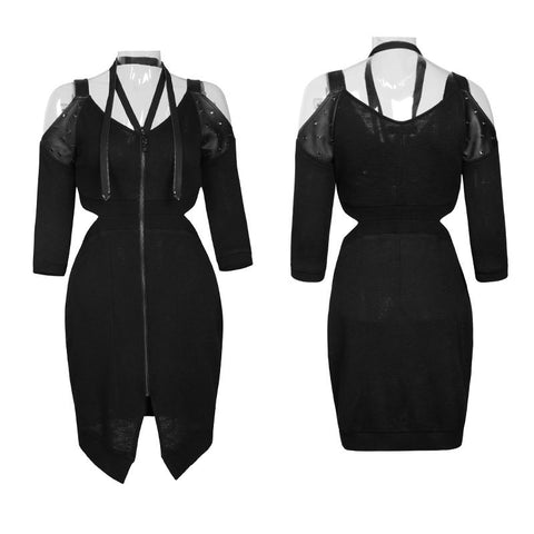 Winter Baumwolle Stretch Strick Punk Rock Pullover für Frauen