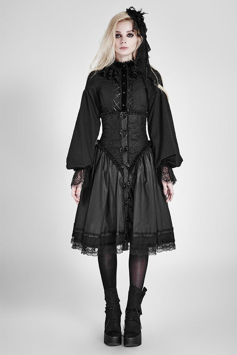 Frauen Chiffon Spitze Stoff Gothic Shirt Lolita Bluse mit einzigartigen Ärmel