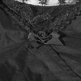 Schwarz Elastic Pastoral Style Gothic Shirts Spitze Lolita Bluse