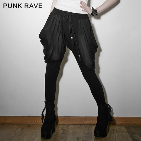 Black Knight Soft Chiffon Harem Punk Hose
