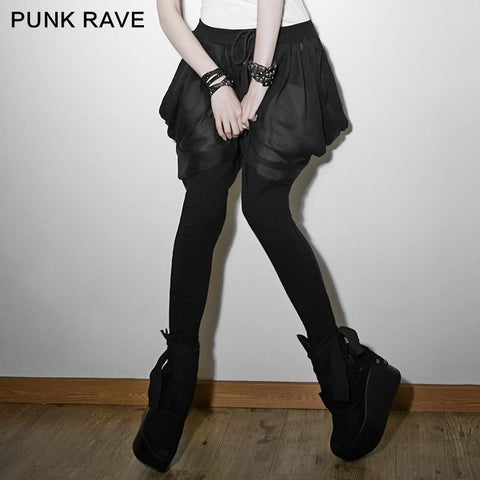 Black Knight Soft Chiffon Harem Punk Hose